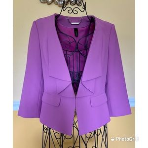 WHBM  lilac color 3/4 sleeves draped front blazer